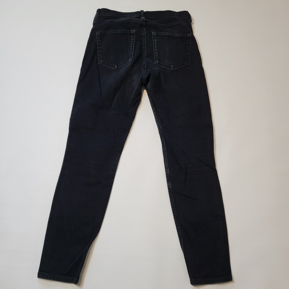 Everlane Jeans Black High Rise Distressed Knee Skinny Style Women's Size 29 - Picture 4 of 7